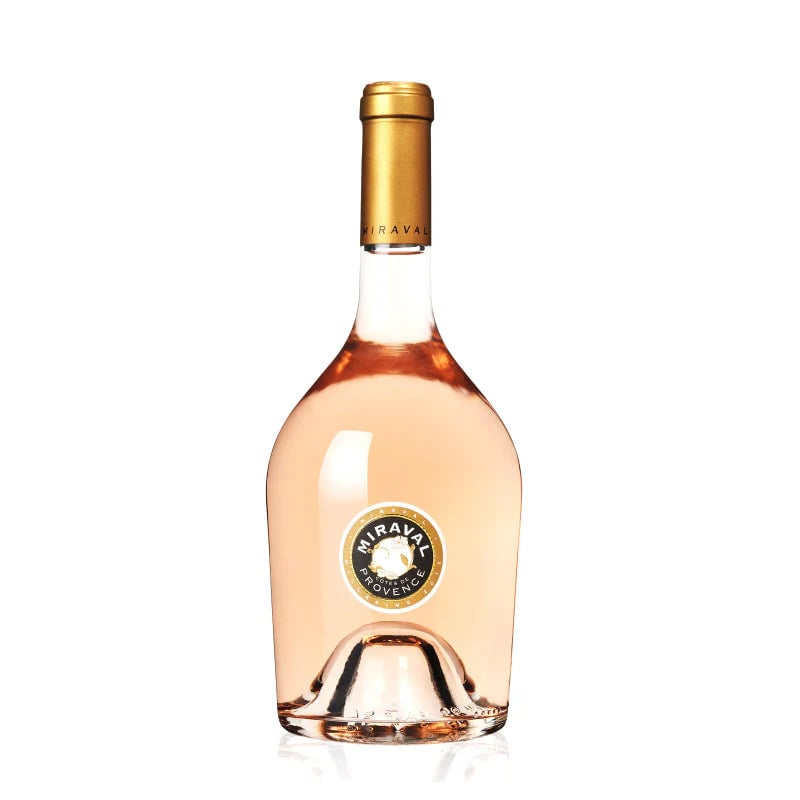 bottle of rose wine