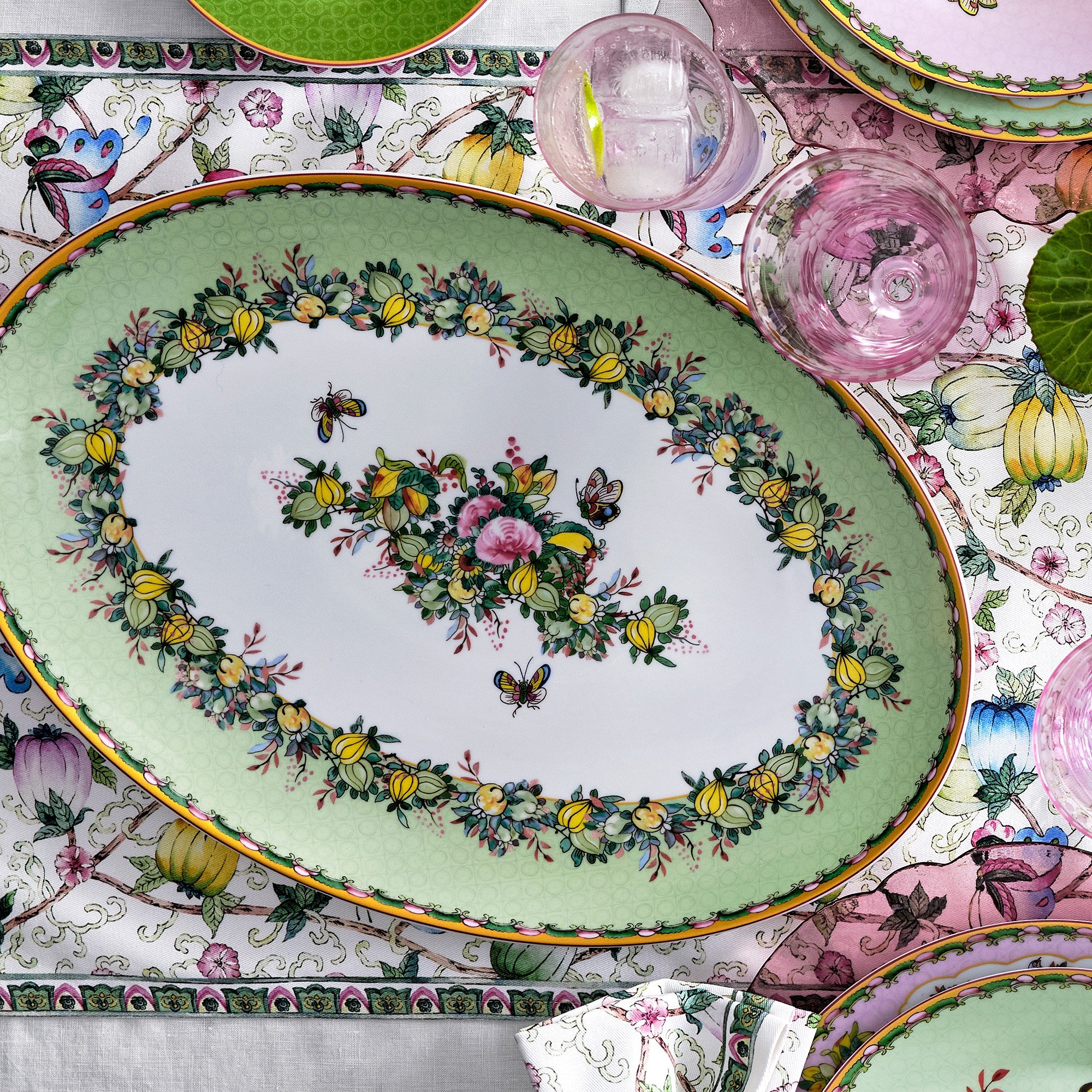 rose oval platter